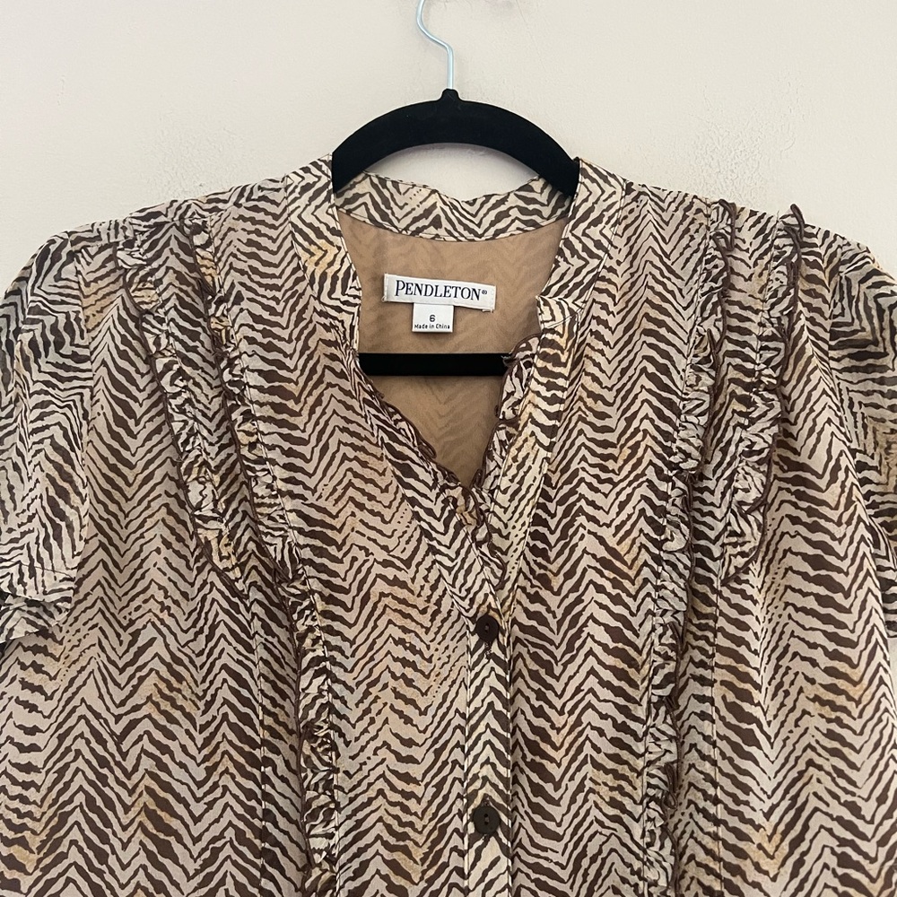 Pendleton Woman’s Chevron Patterned Brown Dress - image 6